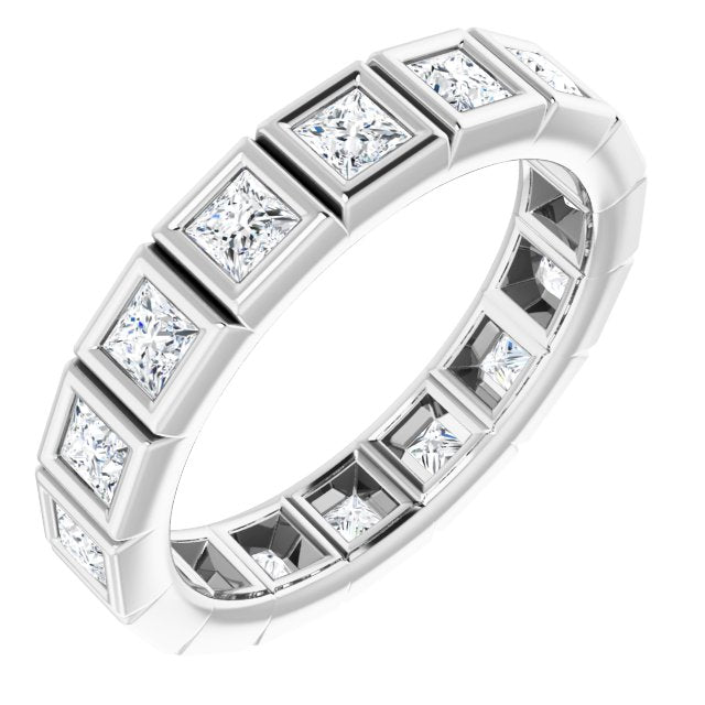1.60 ct. Princess Cut Diamond Bezel Set Eternity Band-VIRABYANI